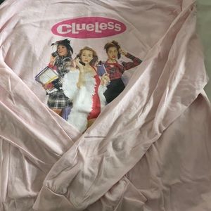 long sleeve light pink clueless sweater